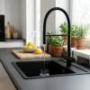 Pure.Sink Elite Steel Flex 3-way Matte Black Kitchen Faucet with Flexible Spout and Filtered Water PS8110-10